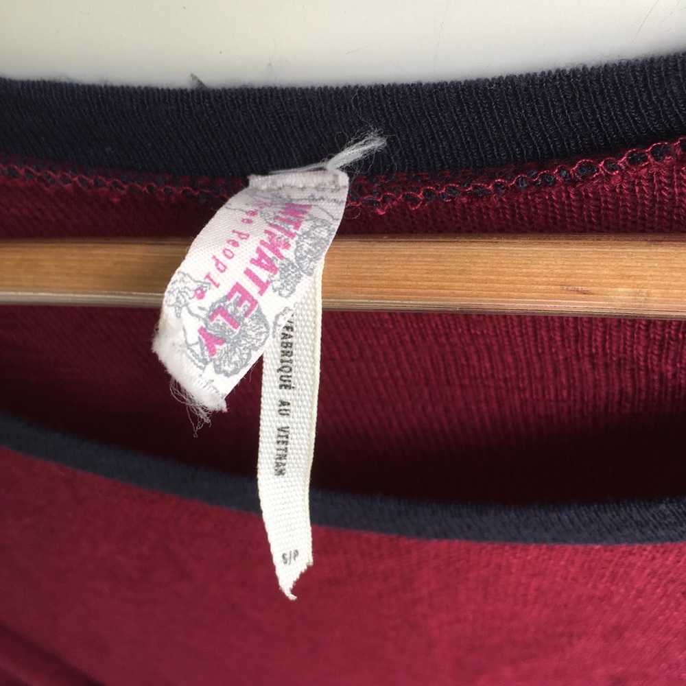 Free People Intimately Weekends Layer Tee Maroon - Picture 4 of 5